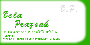 bela prazsak business card